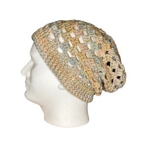 HANDMADE Crocheted Variegated Slouchy Beanie Hat